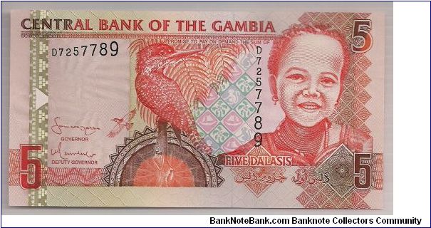 Gambia 5 Dalasis 2006 PNEW. Banknote