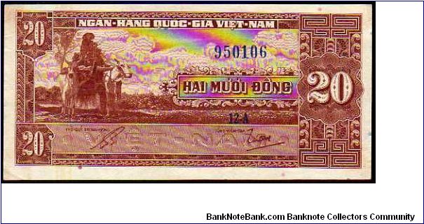 *VIETNAM-SOUTH*
__

20 Dong__
Pk 6 a
 Banknote