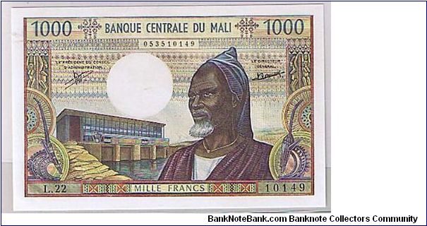 MALI- 1000 FRANCES Banknote