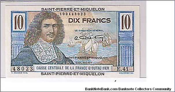 ST PIERRE AND MIG
 10 FRANCS Banknote
