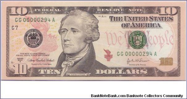 2004 A $10 CHICAGO FRN

**SUPER LOW 3 DIGIT SERIAL**


**BEP SPECIAL ISSUE**

**1 OF ONLY 3000 NOTES** Banknote