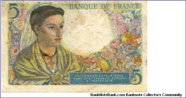 Banknote from France year 1943
