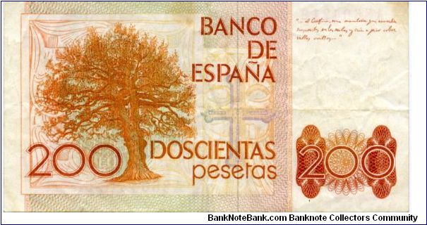 Banknote from Spain year 1980