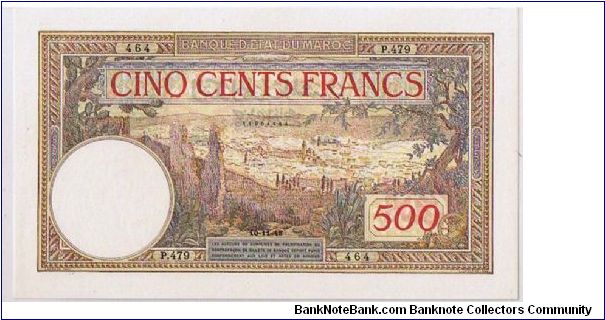 BANK OF MOROCCO 500 FRANCS Banknote