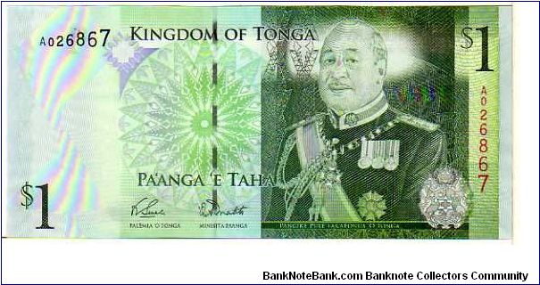 1 Pa’anga e Taha __

pk# New Banknote