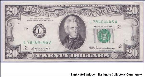 1969 $20 SAN FRANSISCO FRN Banknote