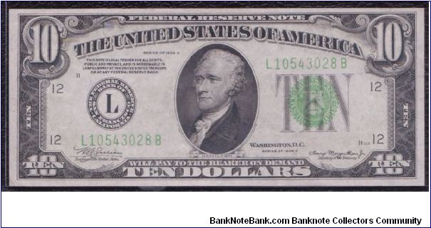 1934 A $10 SAN FRANCISCO FRN Banknote