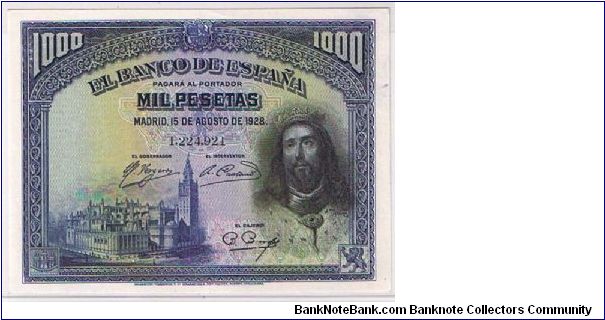 1000 PESETAS 1928 Banknote