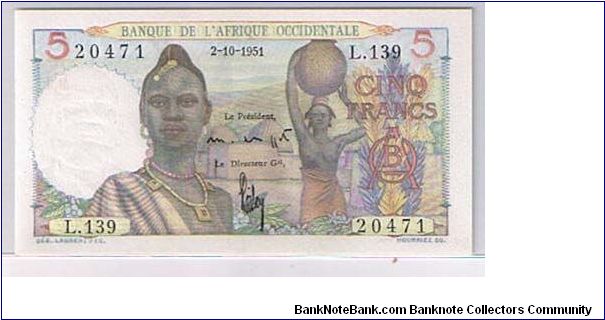 FRENCH WEST AFRICAN 5F Banknote
