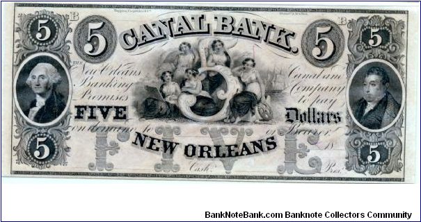 Canal Bank Louisiana New Orleans $5.00 PMG Gem Crisp Uncirculated 66 EPQ Banknote