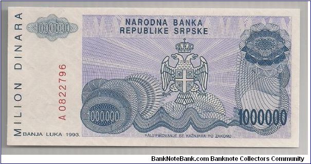 Banknote from Serbia year 1993