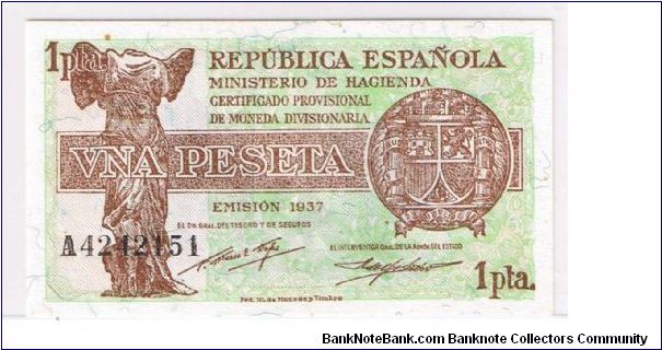 SPAIN-1PESETA
civil war issued Banknote