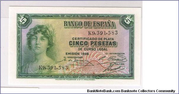 SPAIN-5PESETAS Banknote