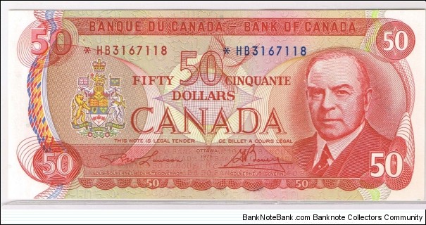 Canada** star note $50 Banknote