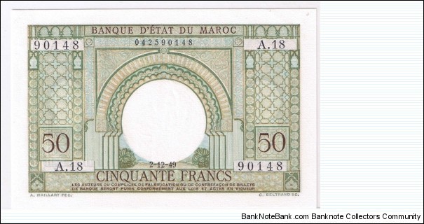 MOROCCO 50Fr Banknote