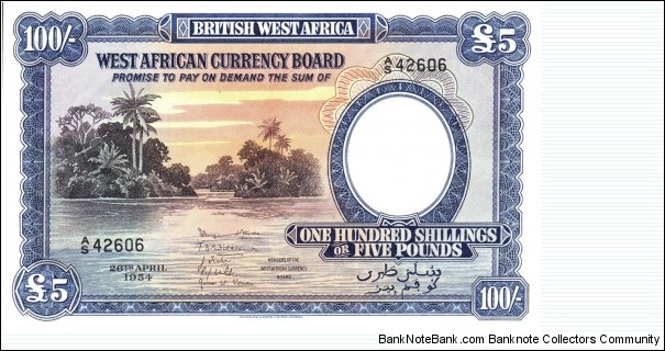BRITISH WEST AFRICA
5 POUNDS Banknote