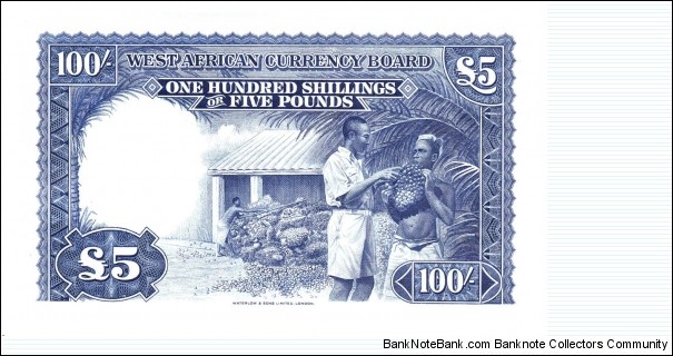 Banknote from British West Africa year 1954