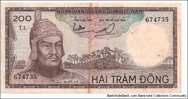 South Vietnam; 200 dong; 1966

Part of the Dragon Collection! (in the watermark) Banknote