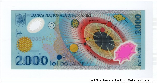 First European Polymer Banknote Issued Occasion of the Total Solar Eclipse at 11th of August as the last eclipse in this Millennium. Banknote