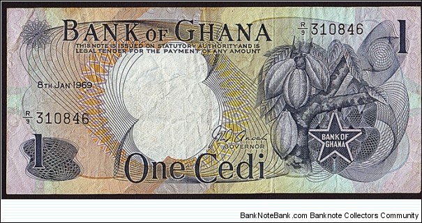 Ghana 1969 1 Cedi. Banknote