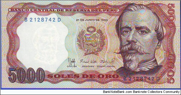  5000 Soles De Oro Banknote