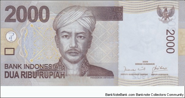 Indonesia P148 (2000 rupiah 2009) Banknote