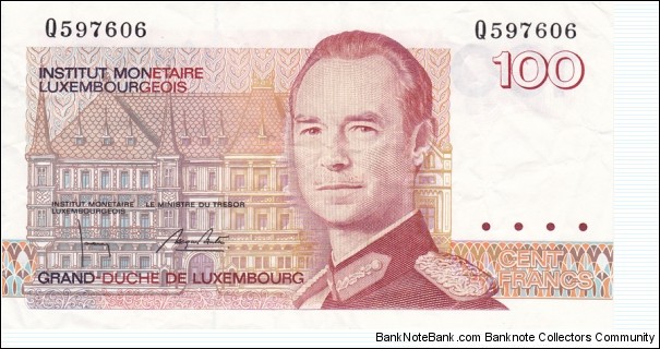 Luxembourg P58b (100 francs ND 1986) Banknote