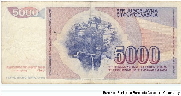 Banknote from Yugoslavia year 1985