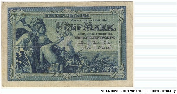 5 Mark(German Empire 1904) Banknote