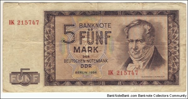 5 Mark(East Germany 1964) Banknote