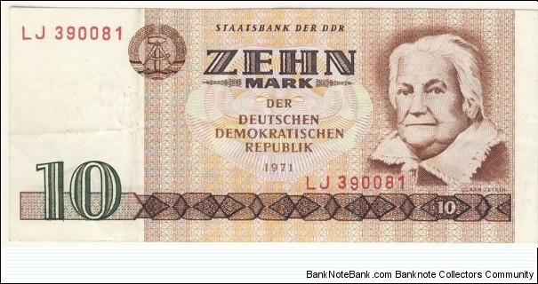 10 Mark(East Germany 1971) Banknote
