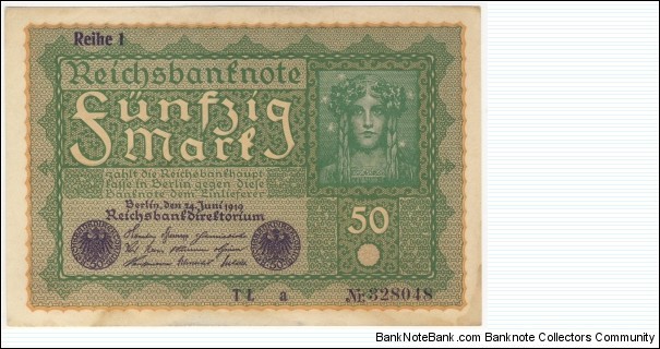 50 Mark(Weimar Republic 1919) Banknote