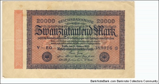20.000 Mark(Weimar Republic 1923) Banknote