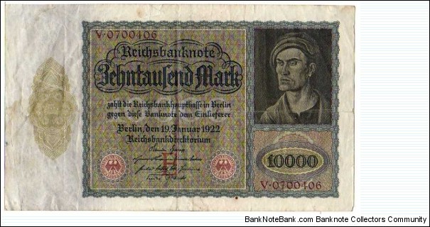 10'000 Mark__pk# 70__(E)__19.01.1922 Banknote