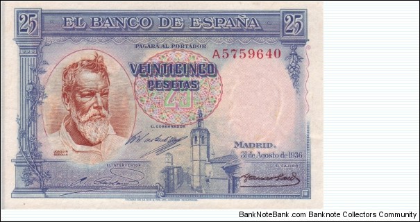 25-PESETAS Banknote