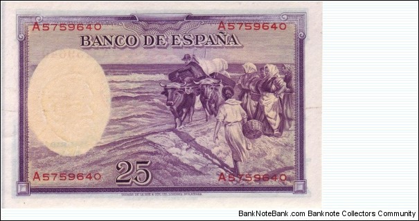 Banknote from Spain year 1936