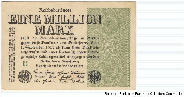1.000.000 Mark(Weimar Republic 1923) Banknote