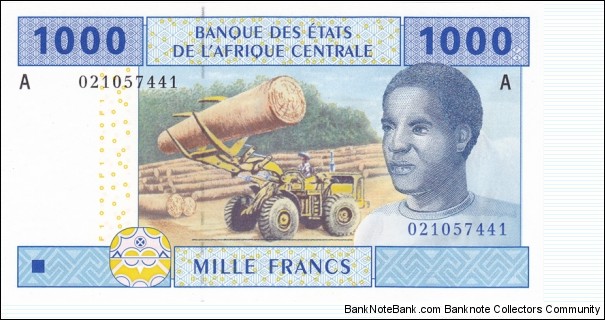 Central African States P407A (1000 francs 2002) Banknote