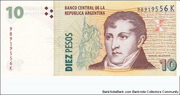 Argentina P354 (10 pesos ND 2003) Banknote