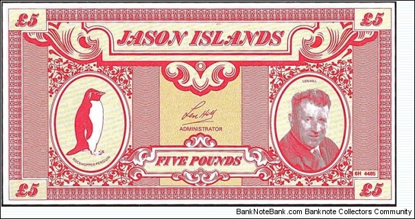 Jason Islands 1979 5 Pounds. Banknote