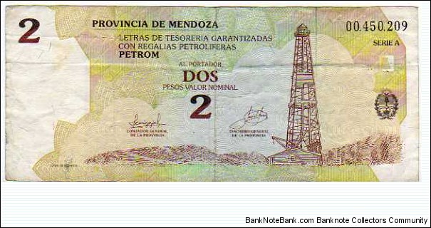 *Provincia de MENDOZA*__

2 Pesos Valor Nominal__pk# NL Banknote