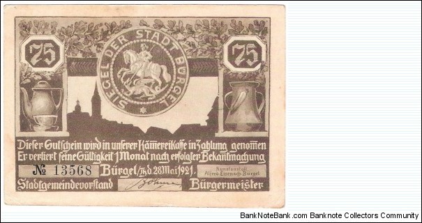 75 Pfennig(notgeld 1921) Banknote