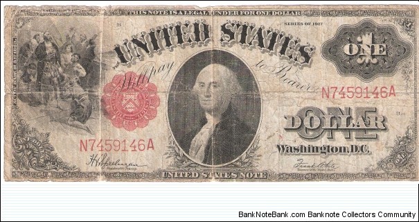 United States Note; 1 dollar; Series 1917 (Speelman/White) Banknote