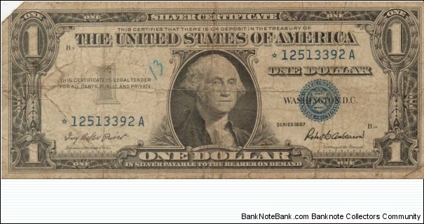 1957 STAR NOTE Banknote