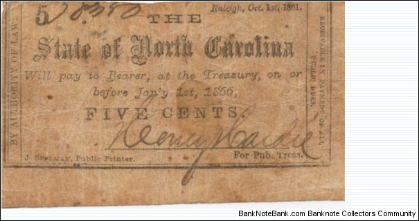 WAR BOND 10/1/1861 Banknote