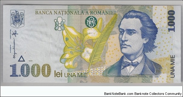 Romania 1000 Lei 1998 P106. Banknote