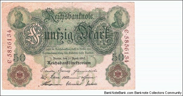 50 Mark(German Empire 1910)  Banknote