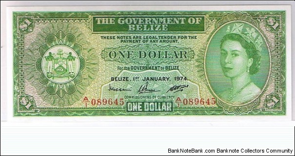 BELIZE $1 1974 Banknote