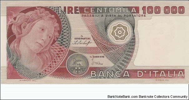 100.000 Lire Italy, Botticelli Banknote