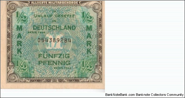 Allied Military Currency Germany 1/2 Mark Banknote